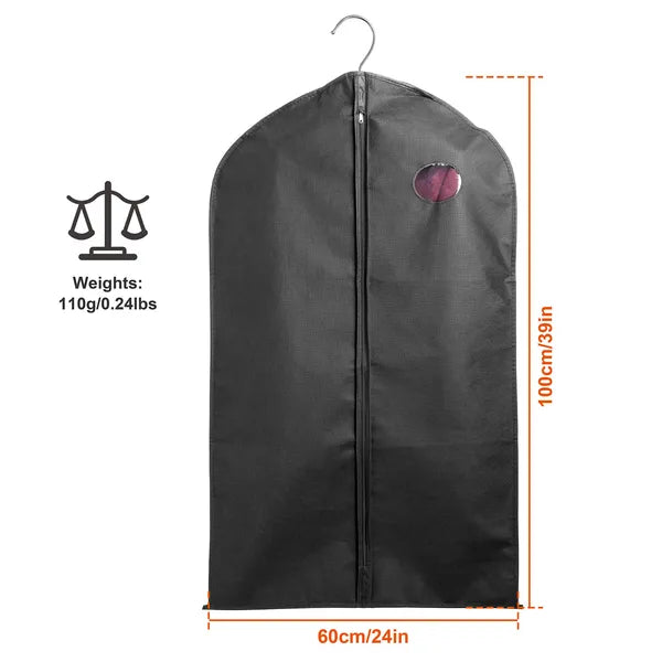 5Pcs 39" Garment Bags Hanging Suit Bags Covers Breathable With Full