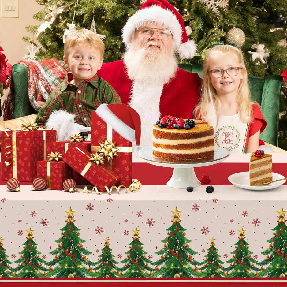 2 Pack Christmas Tablecloths,christmas Party Decoration,54 X 108 Inch