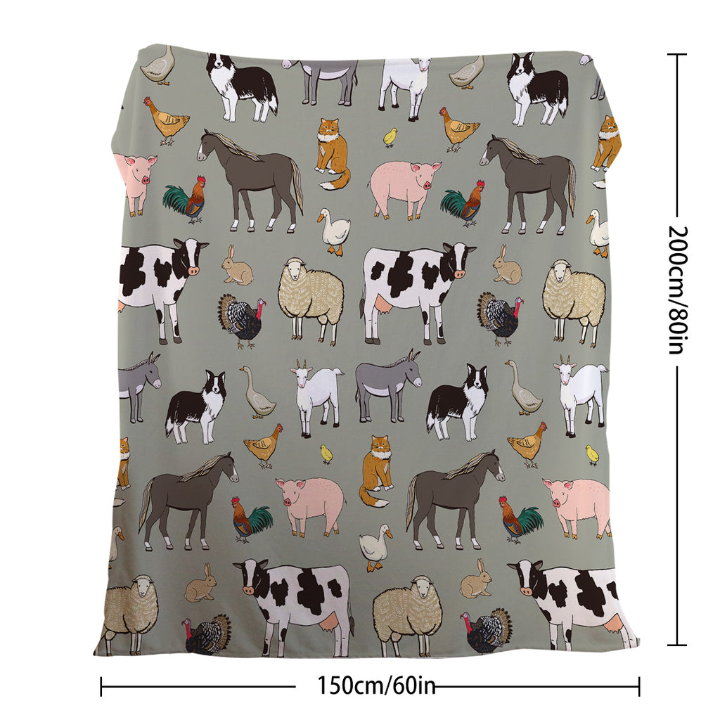 Various Animals Blanket Soft Pig Horse Durable Comfortable Blanket