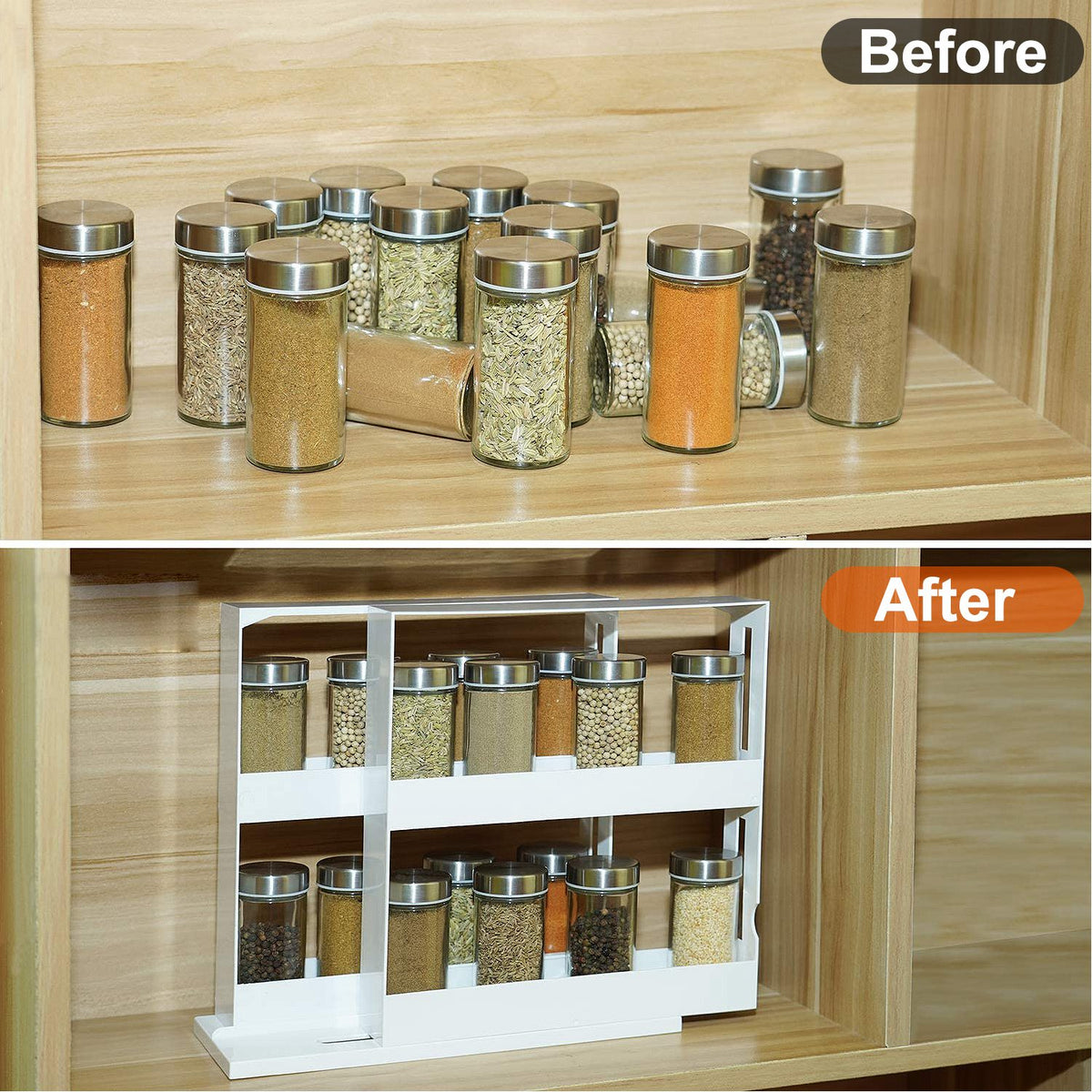 1Pc Swivel Cabinet Organizer Revolving Kitchen Rack Spice Organizer