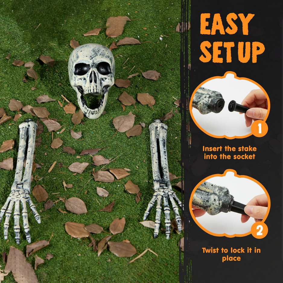 Halloween Skeleton Decorations Outdoor, Realistic Looking Skeleton Yard