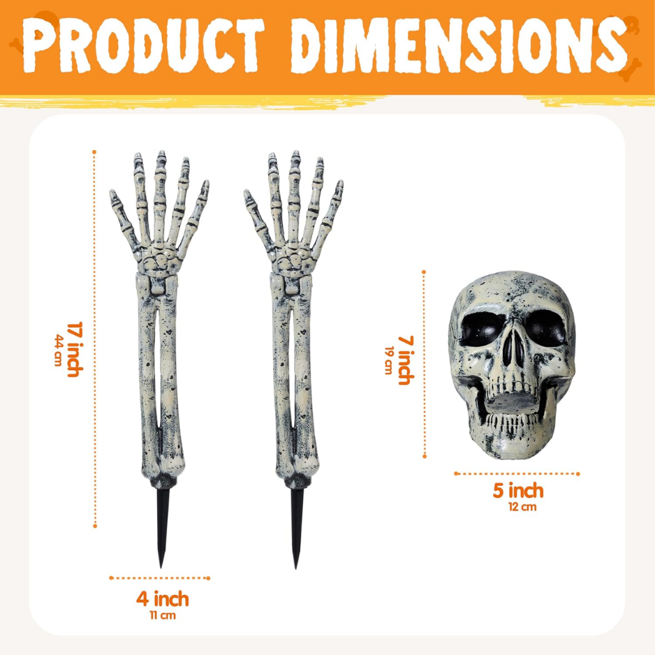 Halloween Skeleton Decorations Outdoor, Realistic Looking Skeleton Yard
