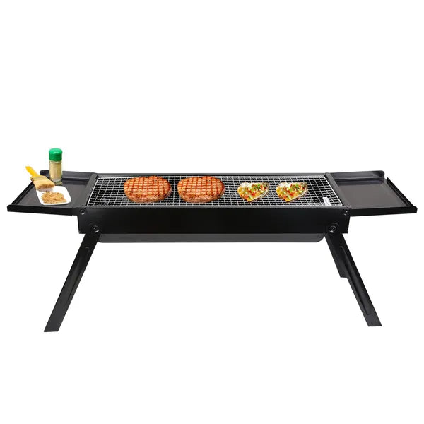 Foldable Charcoal Grill with Side Shelf