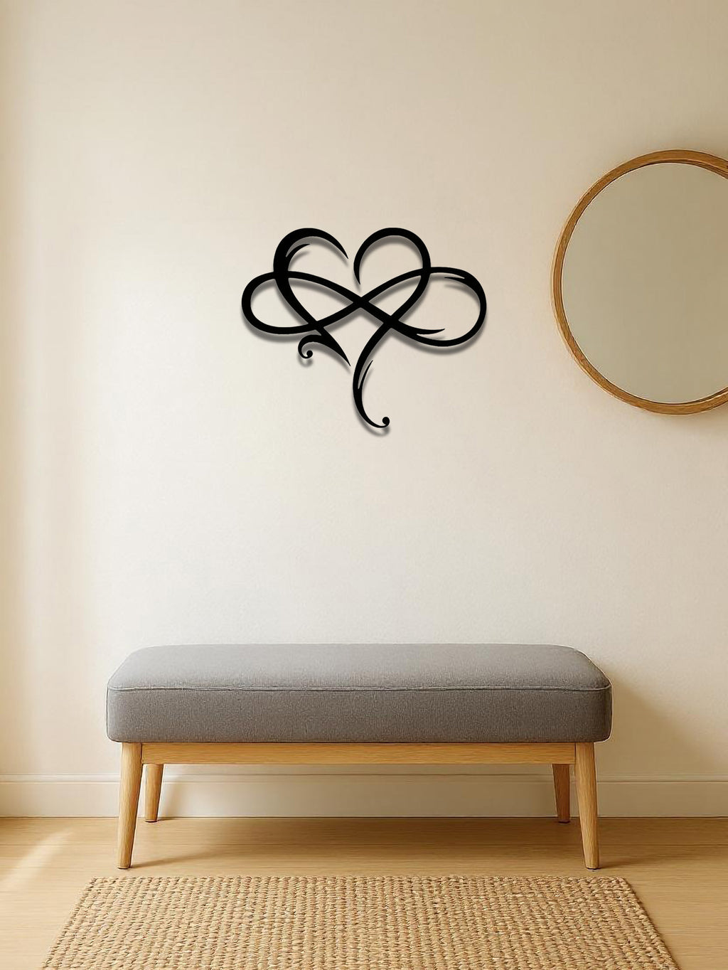 1pc Infinity Heart Metal Wall Decor Black,heart Love Sign Plaque