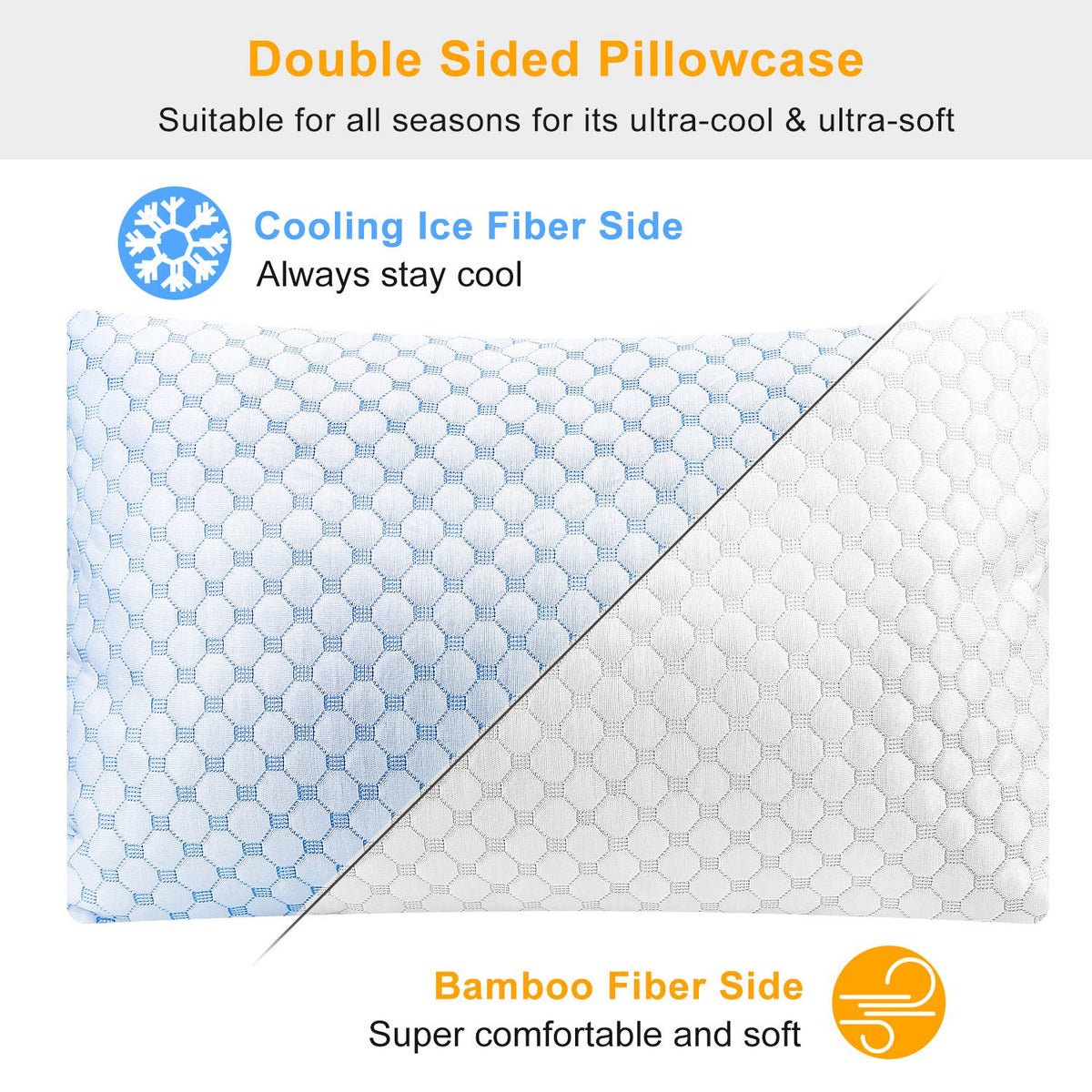 2Pcs Or 1Pc Cooling Memory Foam Pillow Ventilated Soft Bed Pillow