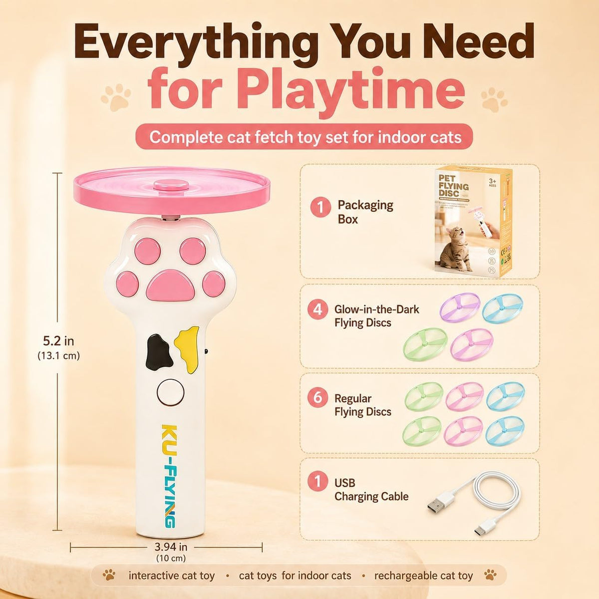 Interactive Cat Toy Launcher For Kittens, Automatic Toy Dispenser