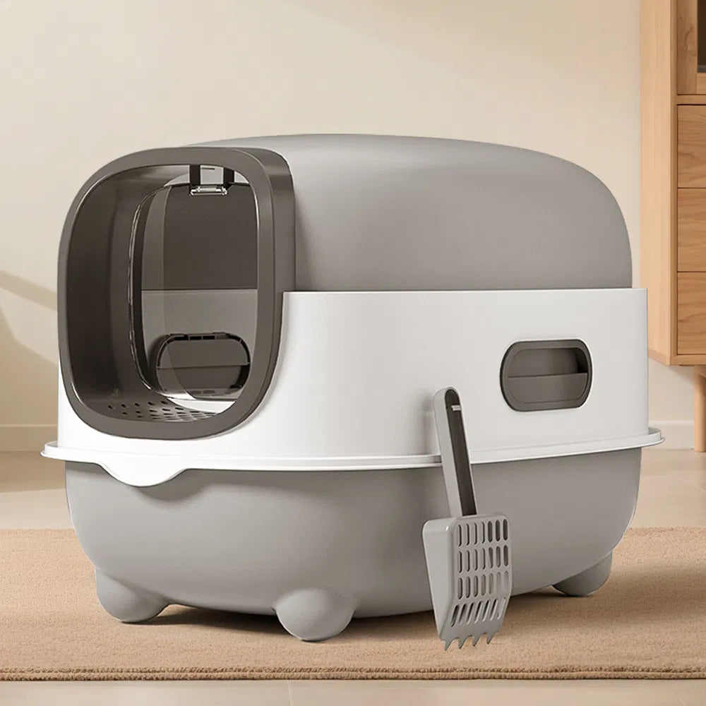 High-capacity Enclosed Cat Litter Box & Odor-lock, Scratch-resistant