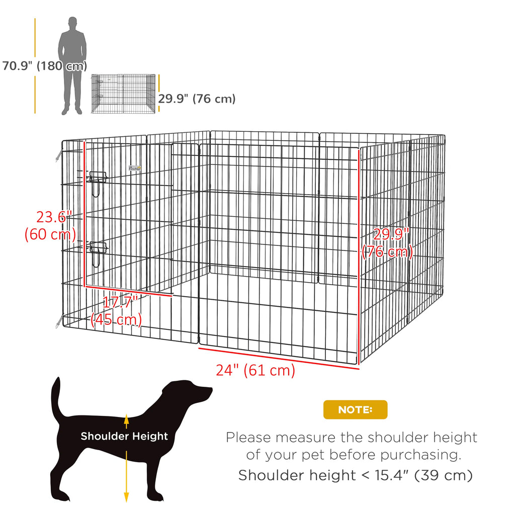 30inch Foldable Metal Exercise Pet Playpen Yard Dog Puppy Kennel Cage 8