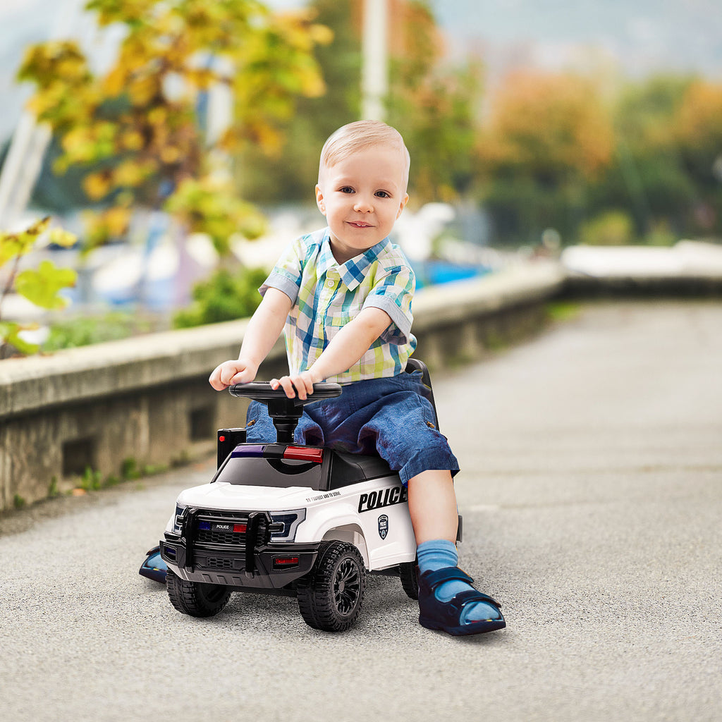 Kids Push Ride On Car With Working PA System And Horn, Police Truck