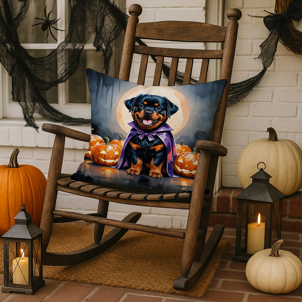 Rottweiler Puppy Halloween Throw Pillow Machine Washable, Indoor