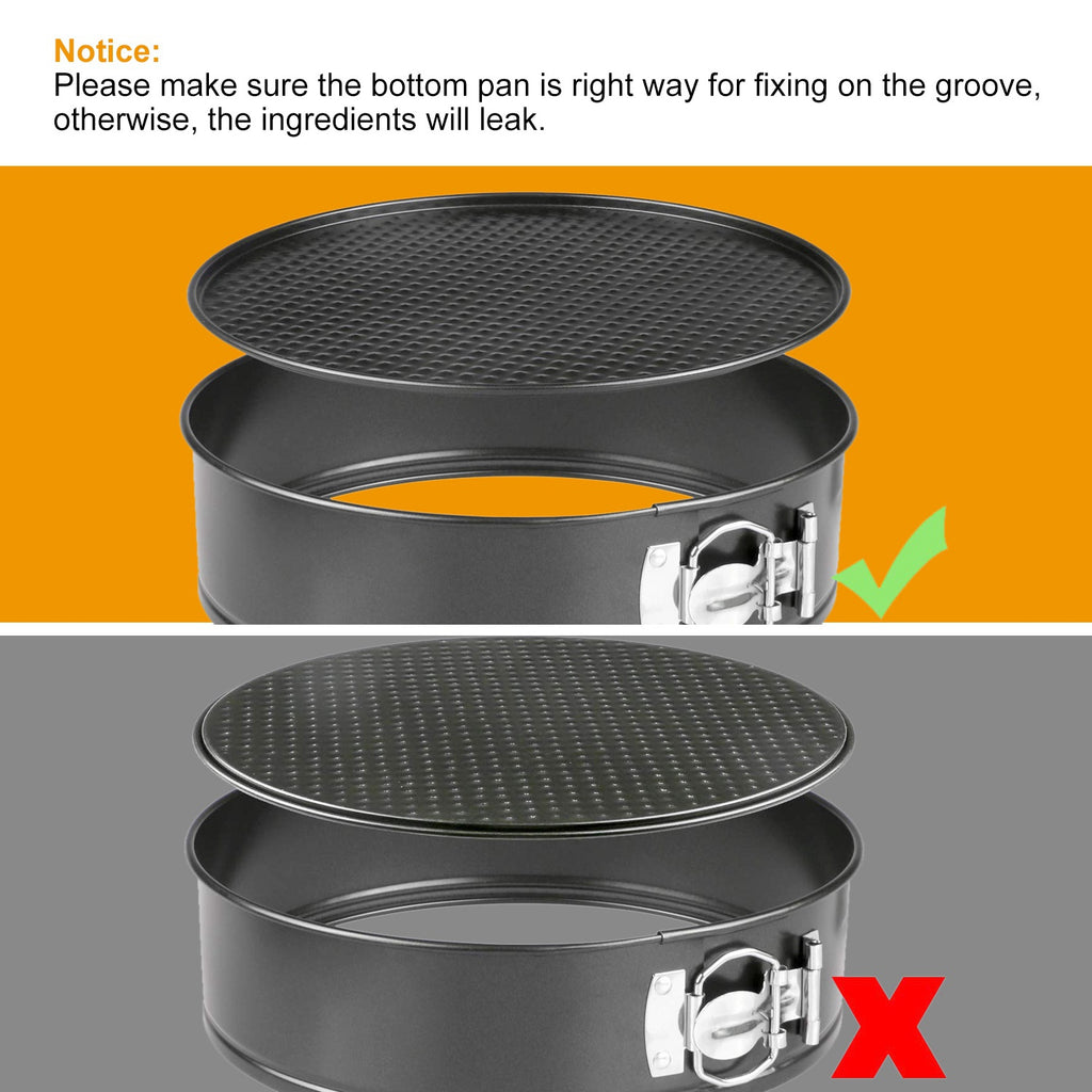 3Pcs Per Set Non-stick Springform Cake Pan Leakproof 9in 10in 11in