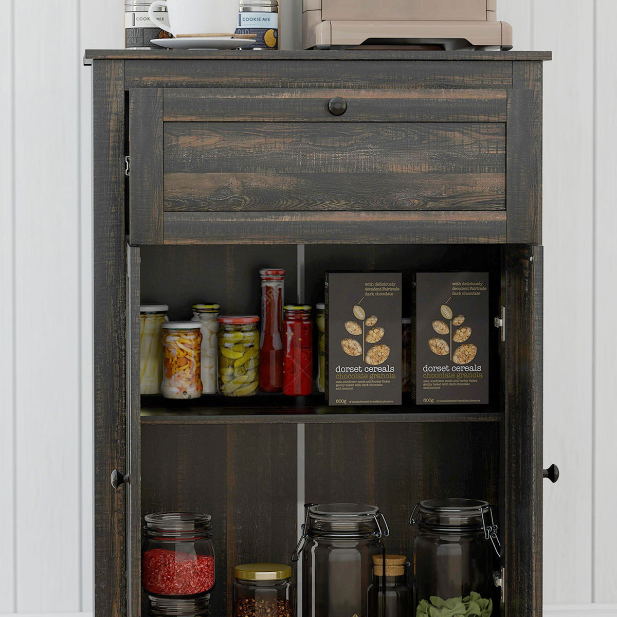 Farmhouse Sideboard Storage Cabinet With Doors And Drawer For Kitchen