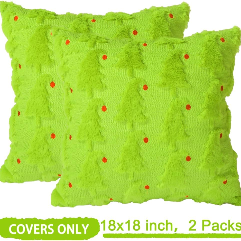 Christmas Pillow Covers Set Of 2,Xmas Tree Red Ball Winter