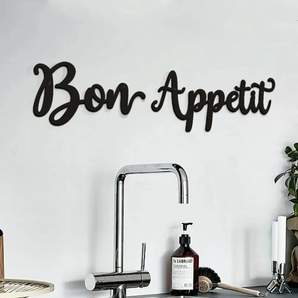 2pc Bon Appetit Wall Décor Bon Appetit Metal Wall Sign Farmhouse