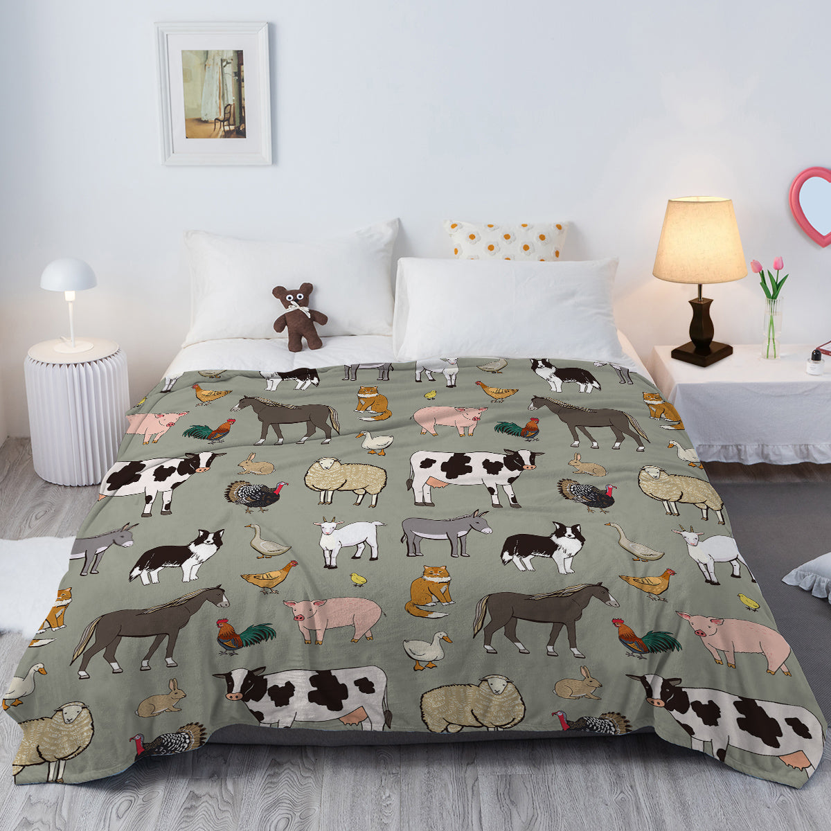 Various Animals Blanket Soft Pig Horse Durable Comfortable Blanket
