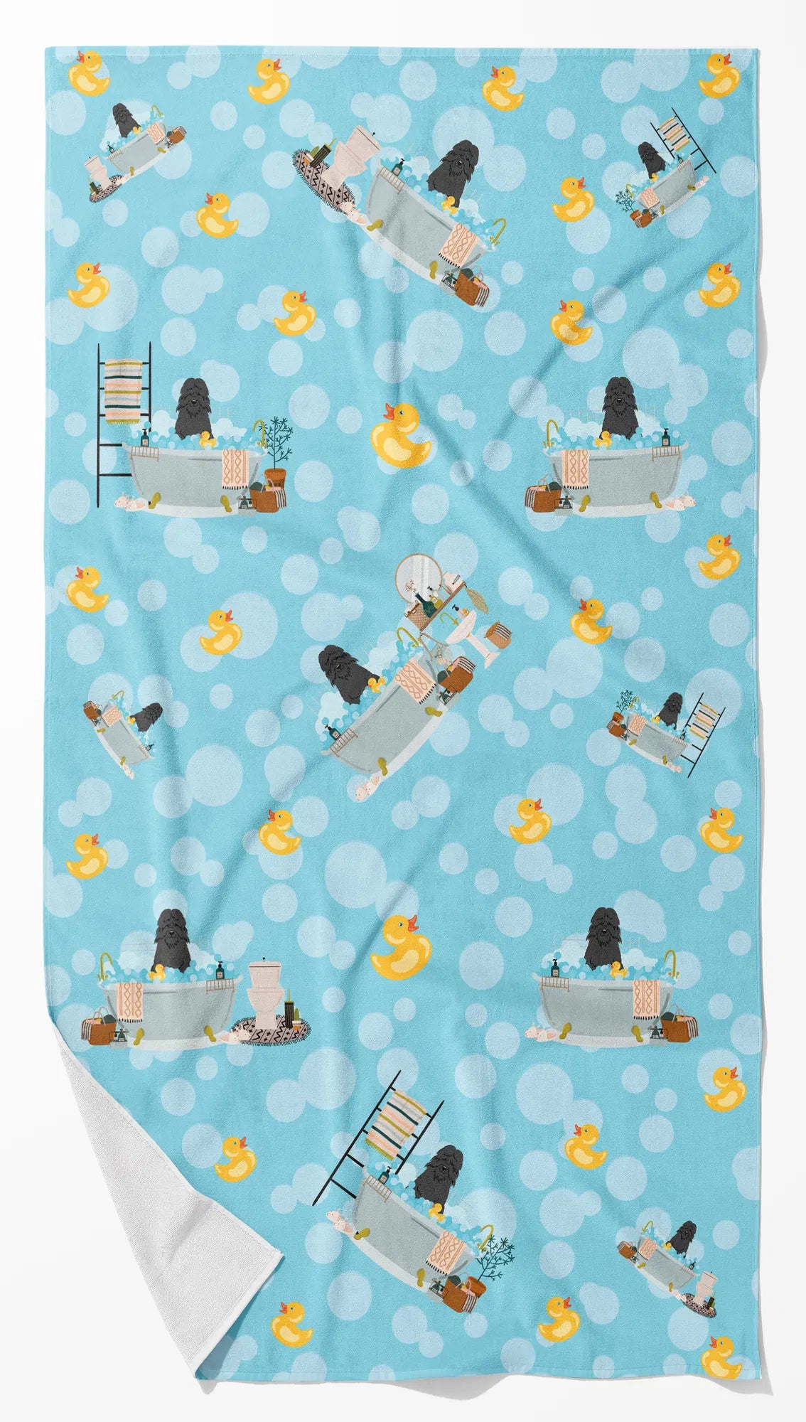 Bouvier Des Flandres In Bathtub Bath Towel Large Oversized Plush