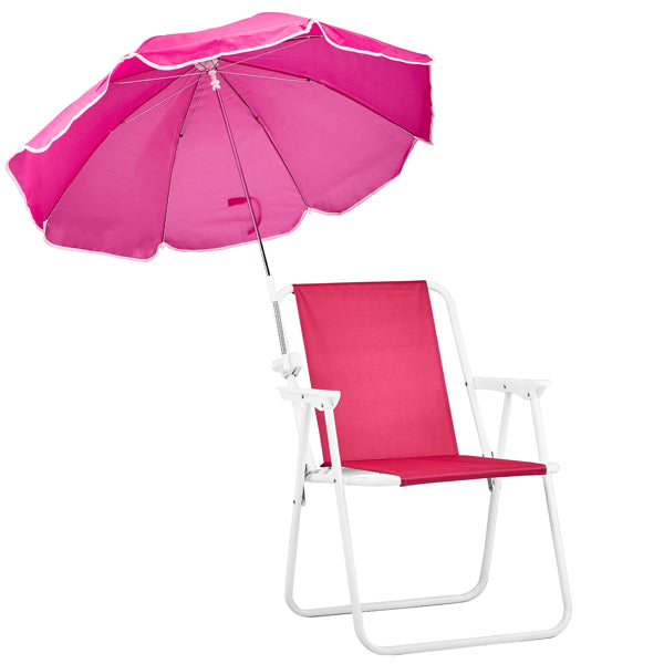 Folding Beach Chair with Detachable Umbrella
