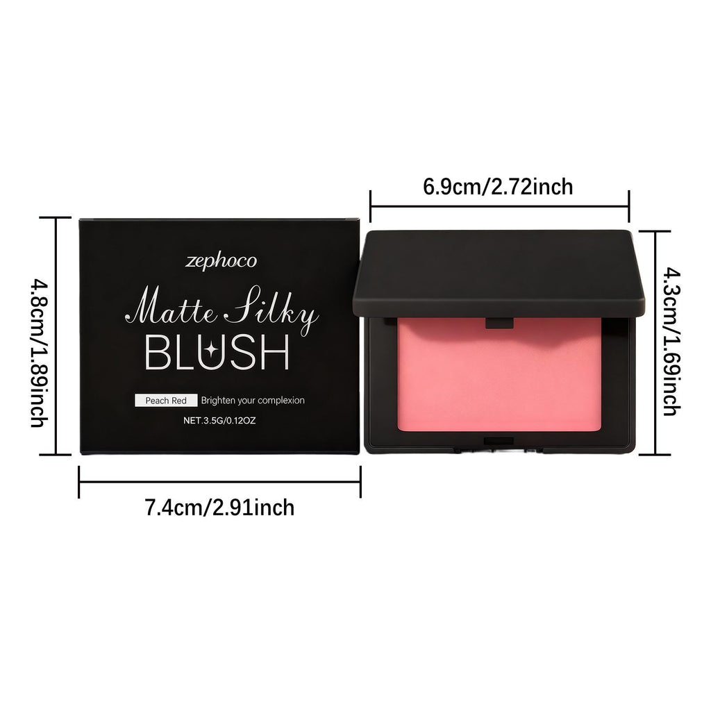 Zephoco Matte Silky Blush, Rose Pink, 3.5 G