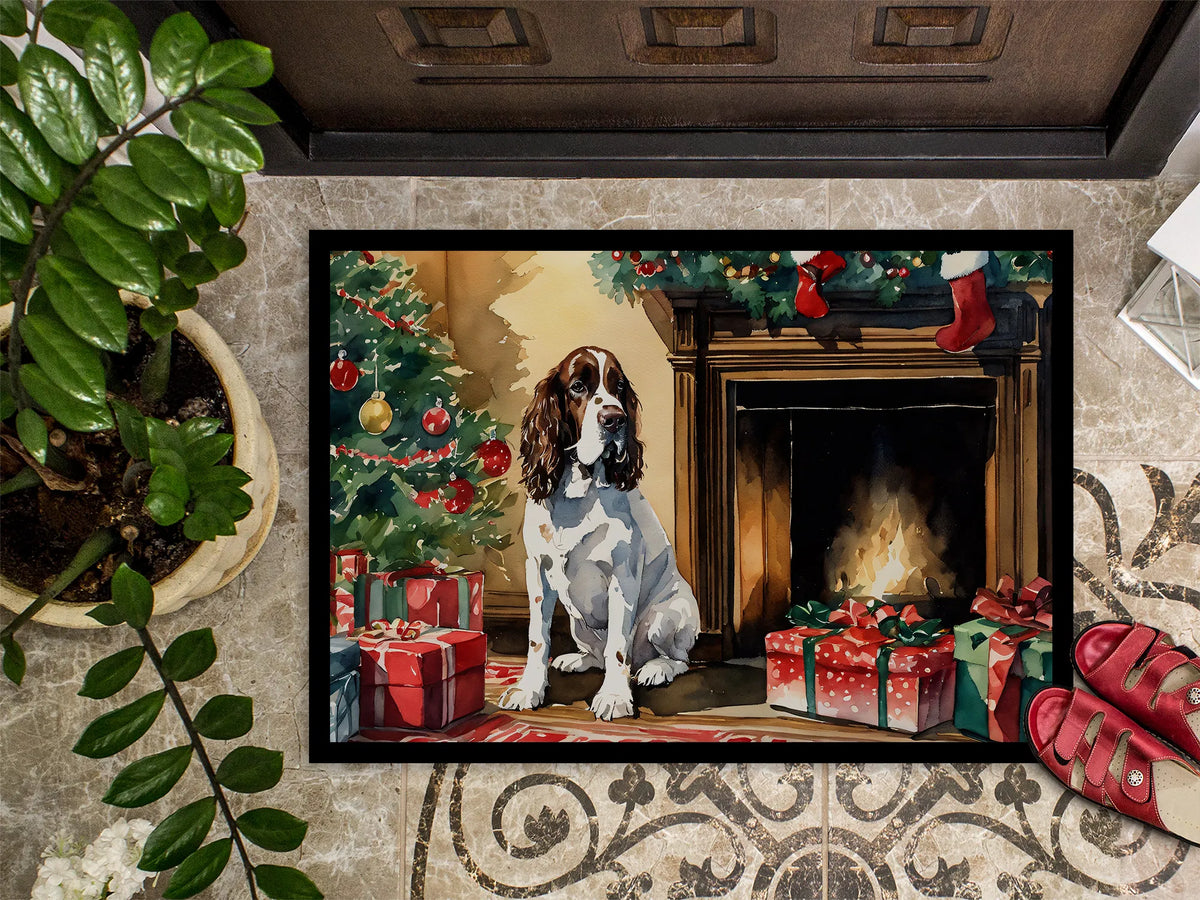 English Springer Spaniel Cozy Christmas Doormat Front Door Mat Indoor