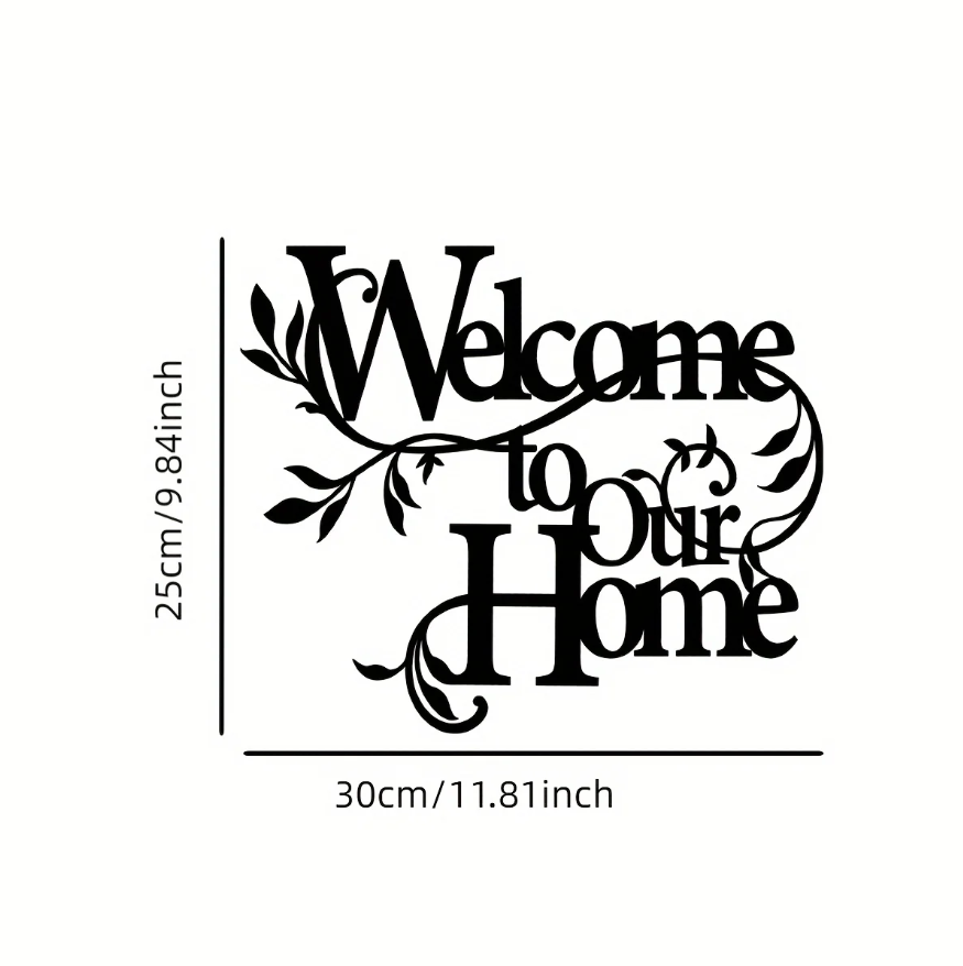 1PC Vintage Rustic Metal'welcome To Our Home'wall Sign,farmhouse Decor