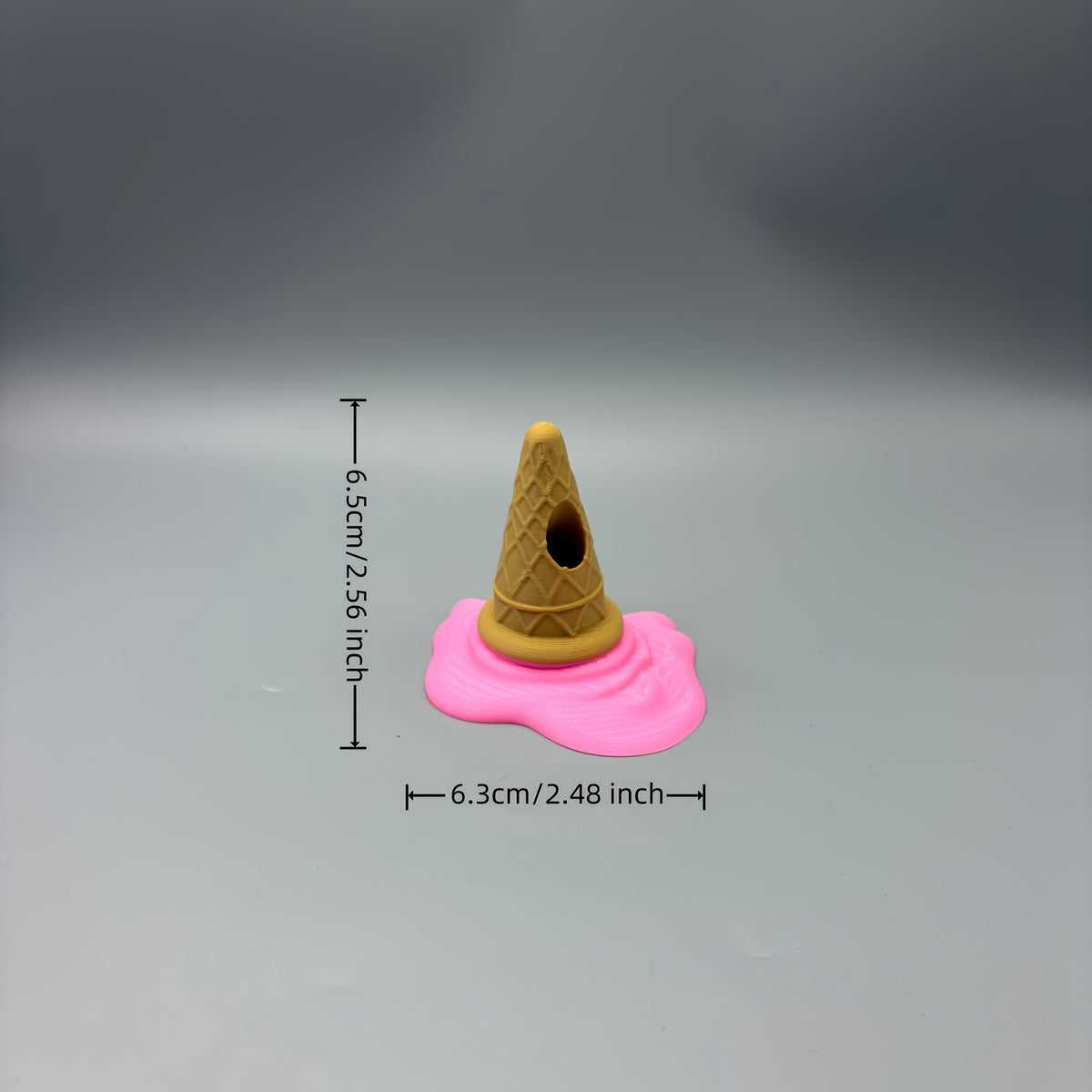 Melting Ice Cream Cone Pen Holder, Creative 3D Printed Desktop Pencil