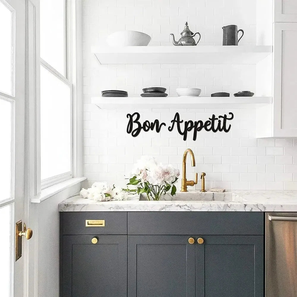 2pc Bon Appetit Wall Décor Bon Appetit Metal Wall Sign Farmhouse