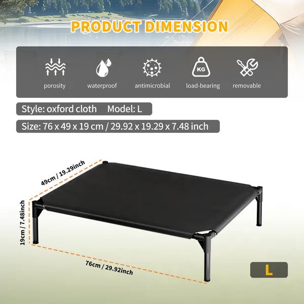Elevated Breathable Mesh Pet Bed, Indoor&outdoor Use, Sizes For Small