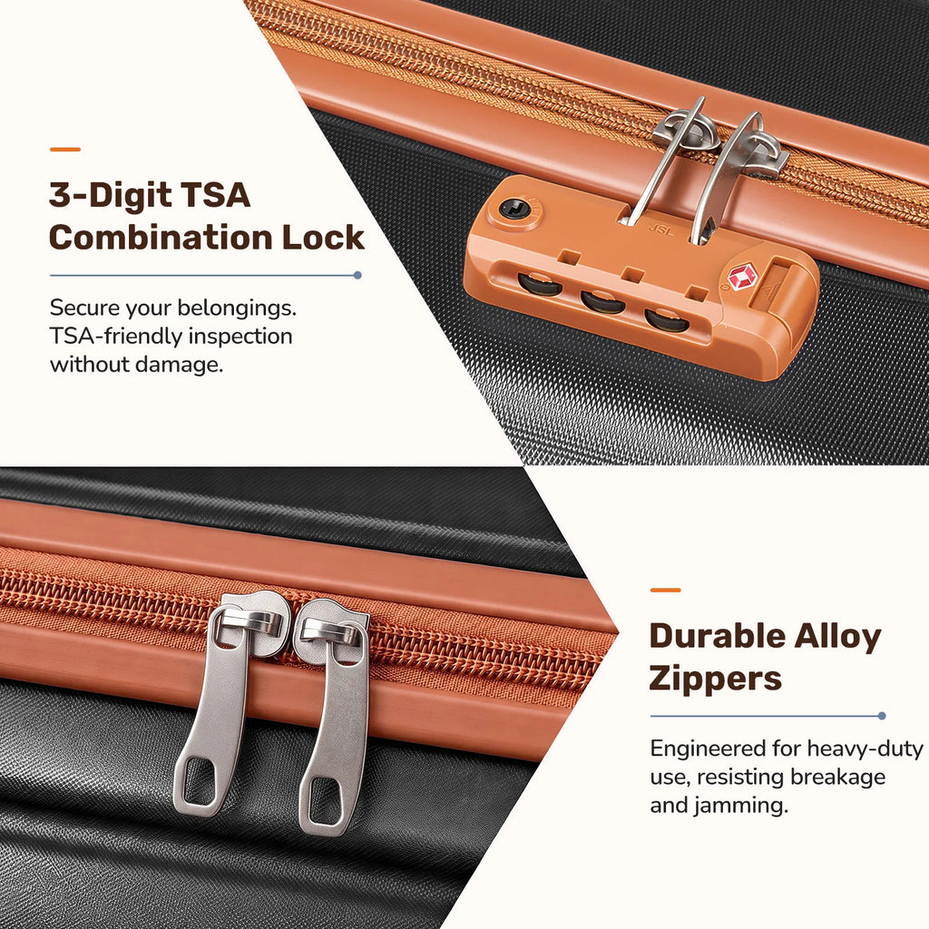 3pcs Travel Luggage Set With Backpack, Includes 20-Inch Carry-on