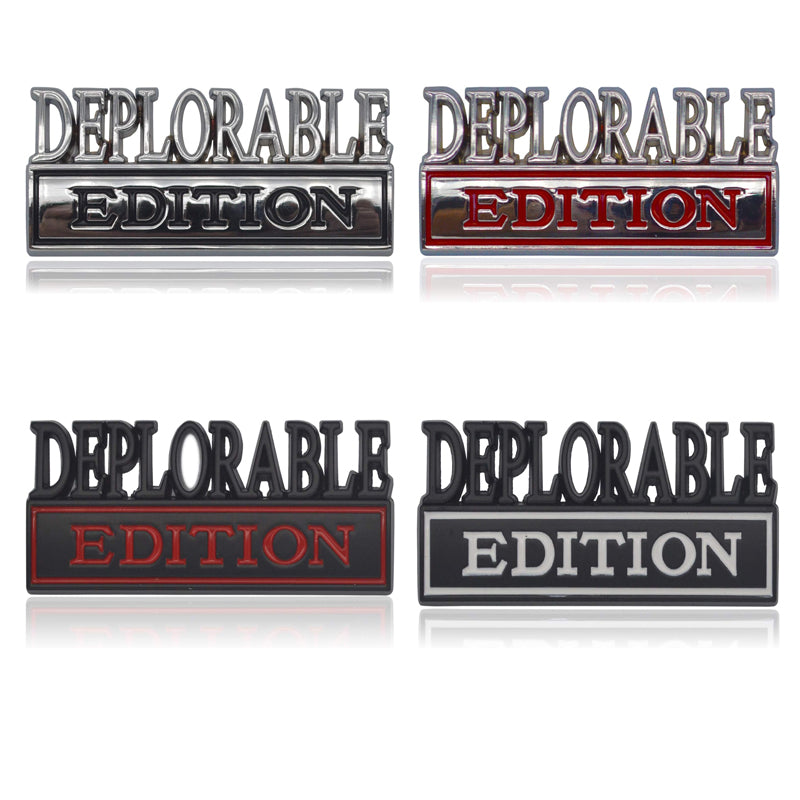 2pcs Deplorable Edition Emblems, Emblem 3D Badge Decal Car Truck SUV