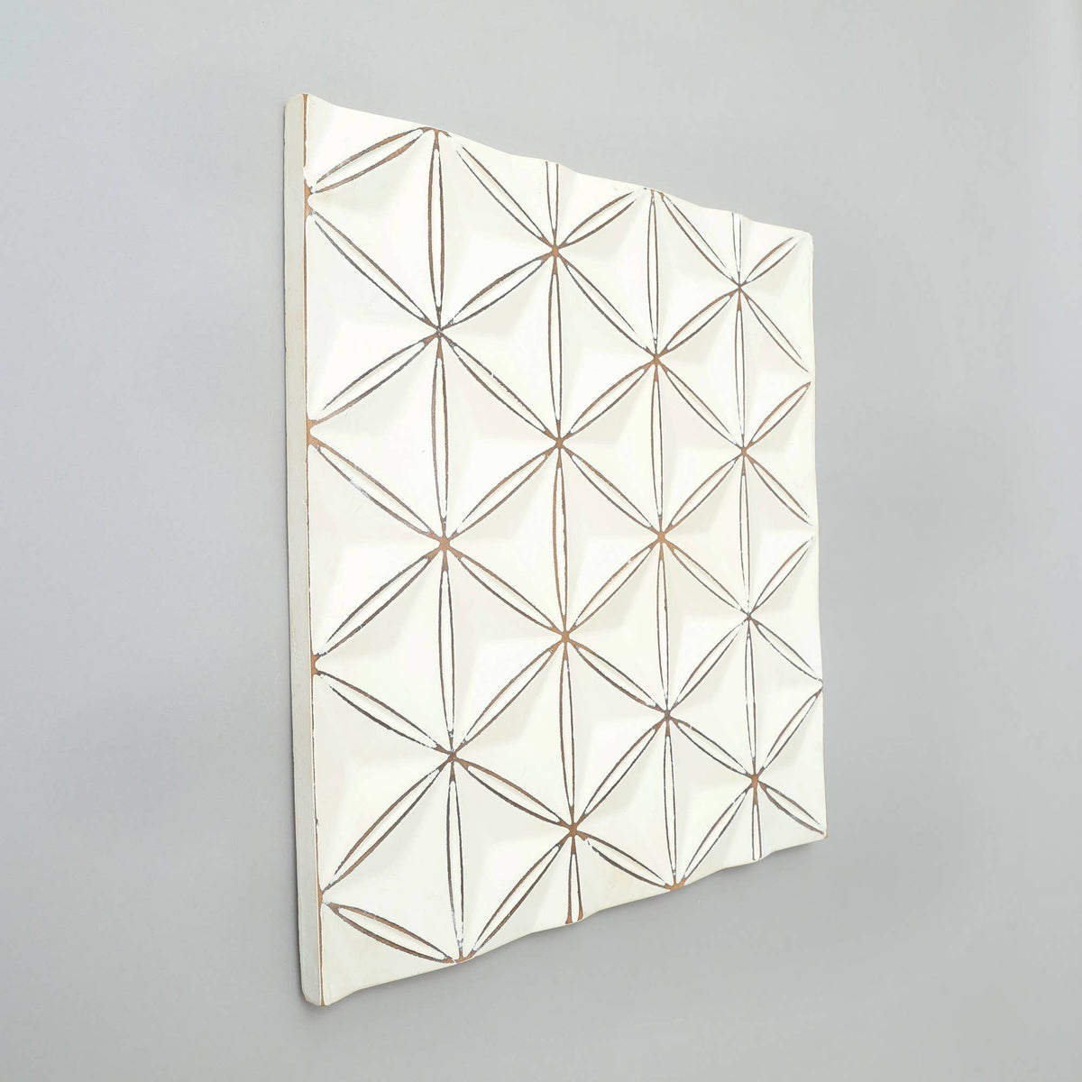 Black Square Shape Handcrafted MDF Wall Decor -16 X16 Elegant Home