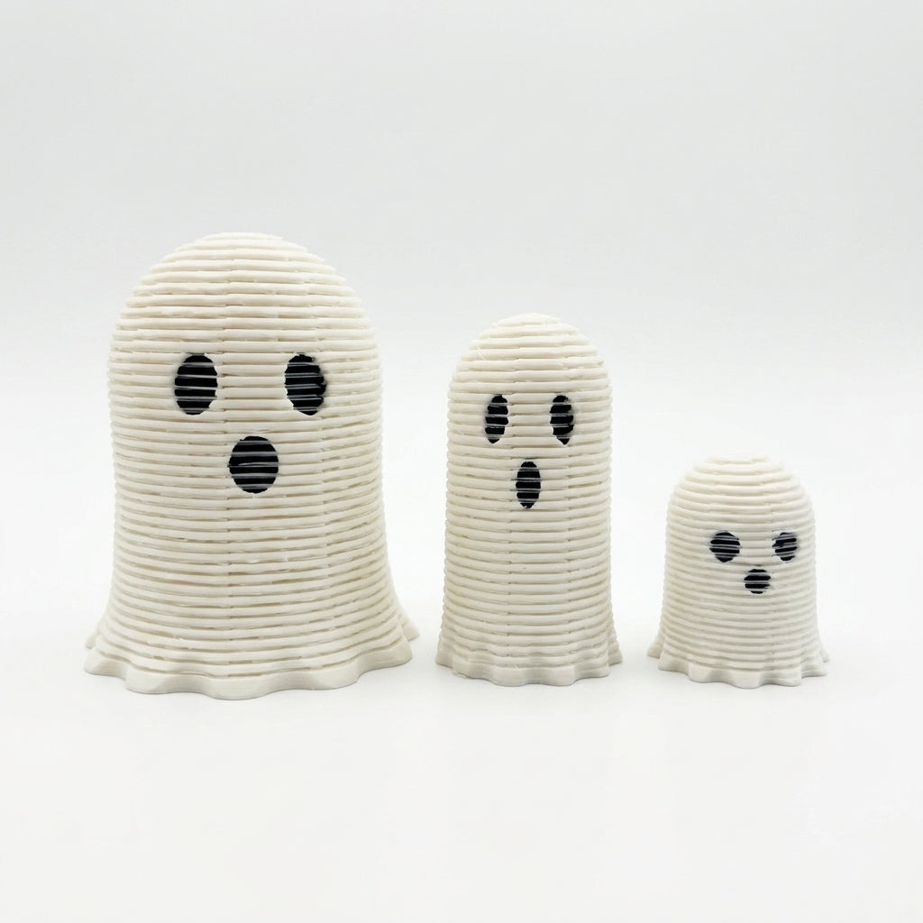 3PCS Halloween Ghost Spring Decor Set, 3D Printed Mini Ghost Ornaments