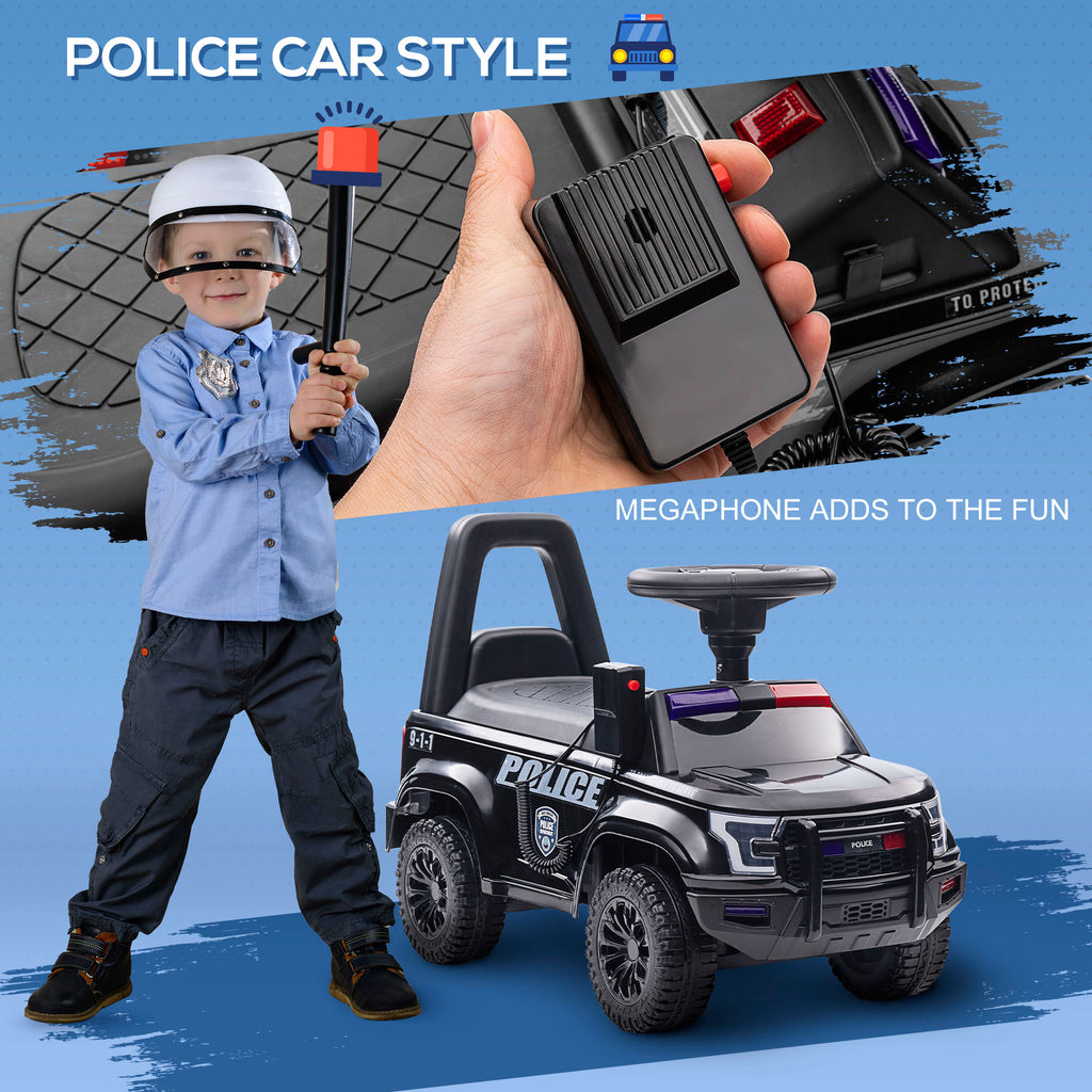 Kids Push Ride On Car With Working PA System And Horn, Police Truck