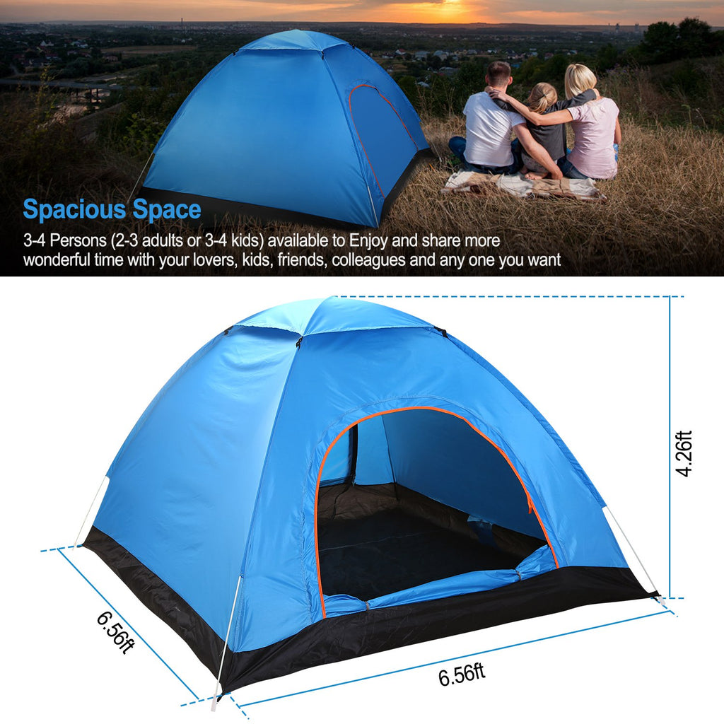 1Pc 4 Persons Camping Waterproof Tent Instant Setup Tent With Mosquito