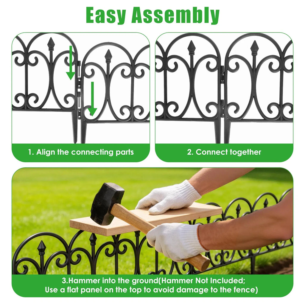 10 Pack Flexible Garden Edging, 19.3FT Interlocking PP Landscape Border
