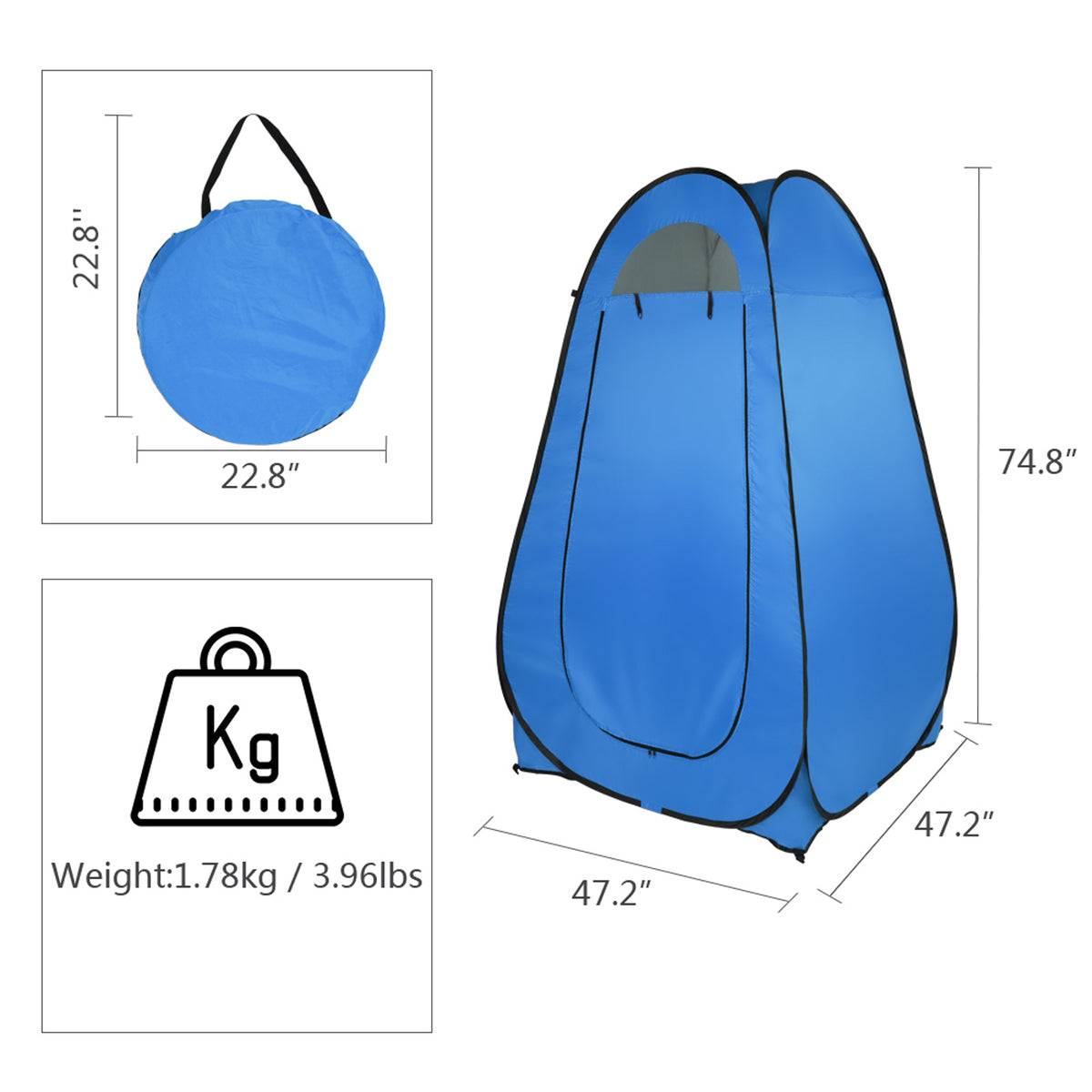 1-2 Person Portable Po P Up Toilet Shower Tent Changing Room Dressing