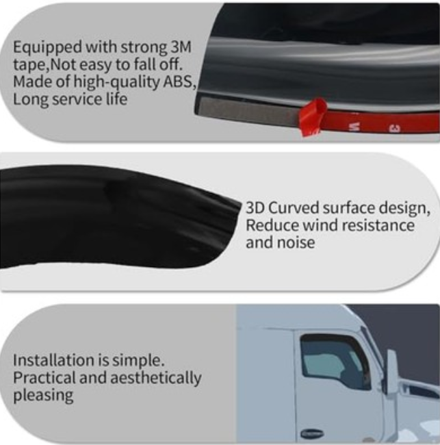 Window Air Guard Deflectors Compatible With 2007-2017 Freightliner