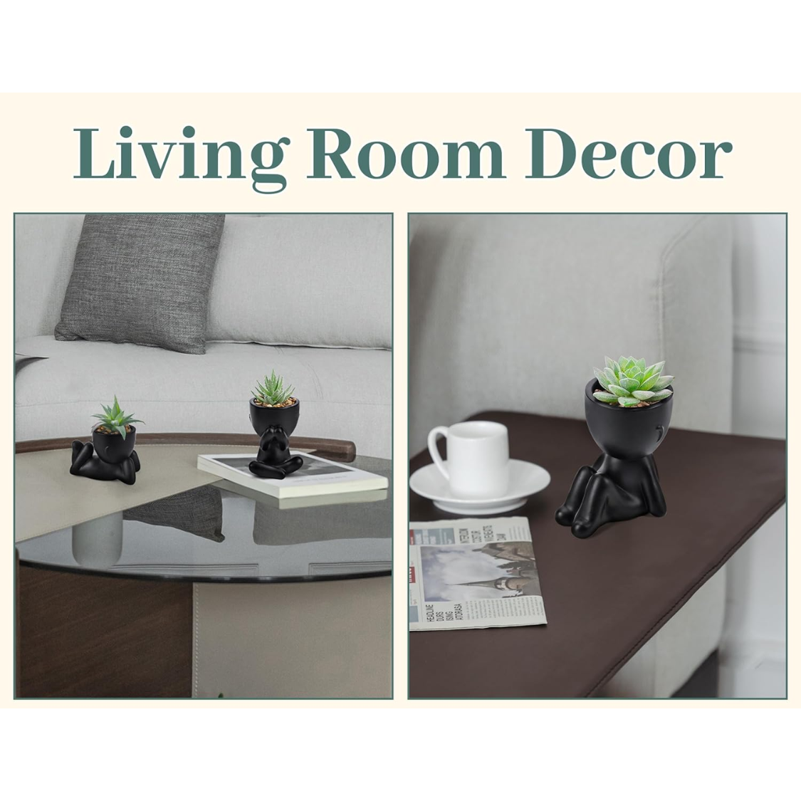 3pcs Fake Succulents Plants Artificial For Black Bathroom Bedroom Home