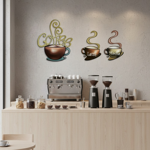 Vintage Metal Coffee Mug Wall Decal Rustic Retro Peel And Stick Kitchen