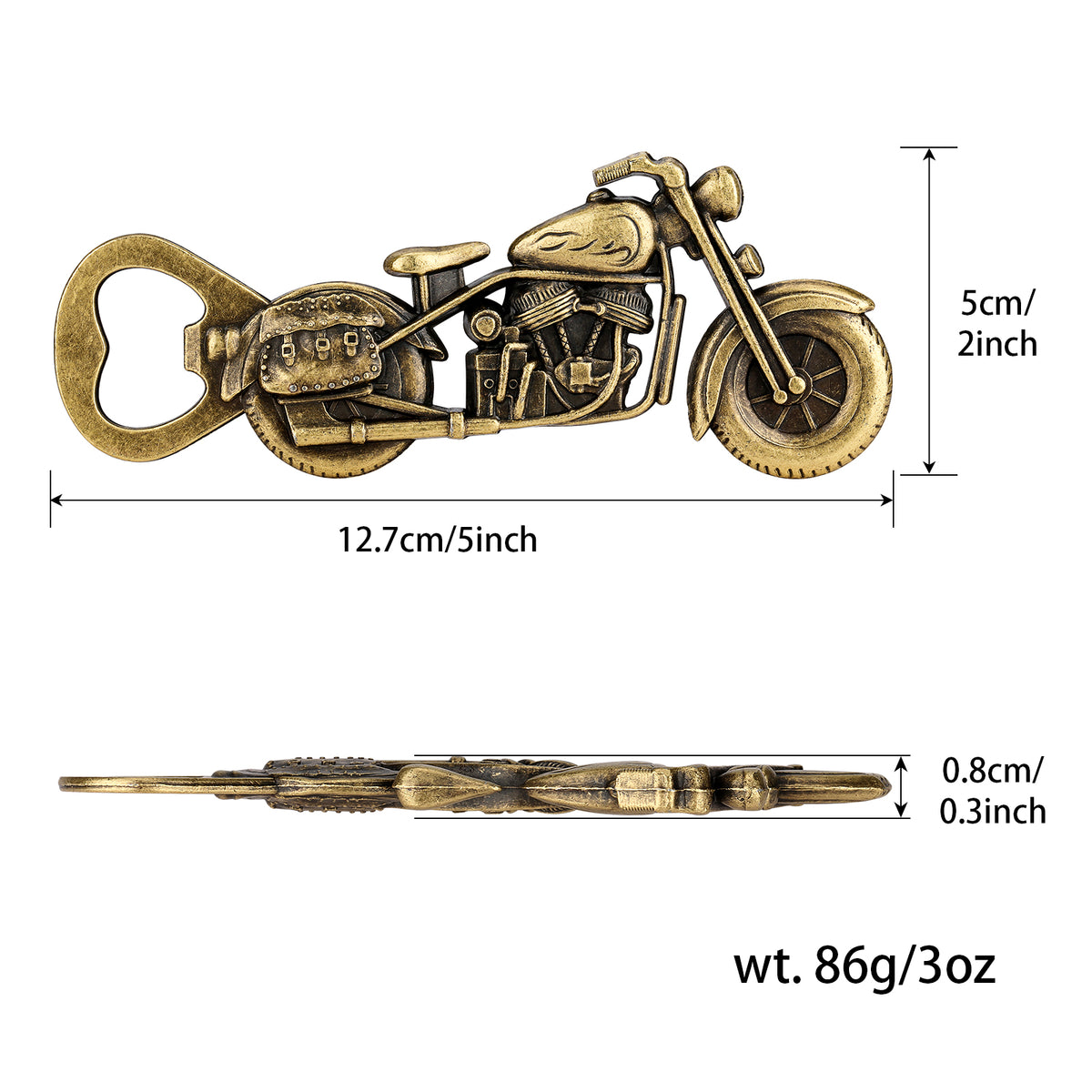 Old Style Motorcycle Beer Bottle Opener Black Gift Box With Greeting