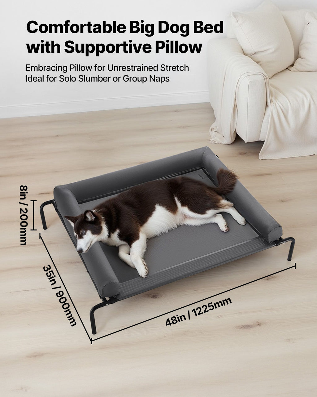 Elevated Dog Bed For Large Dog Portable Raised Dog Cot With Pillow XL