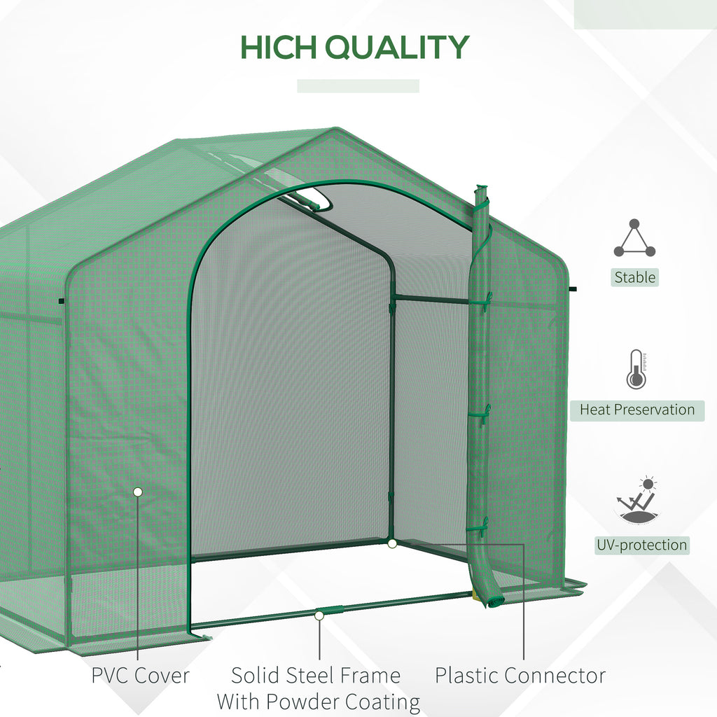 6 X 3 X 5 Portable Walk-in Greenhouse, PE Cover, Steel Frame Garden