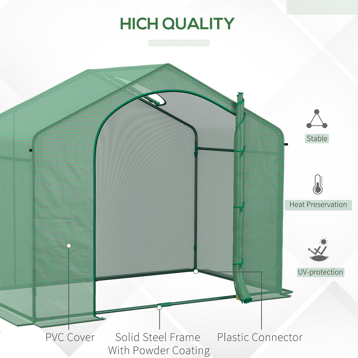 6 X 3 X 5 Portable Walk-in Greenhouse, PE Cover, Steel Frame Garden