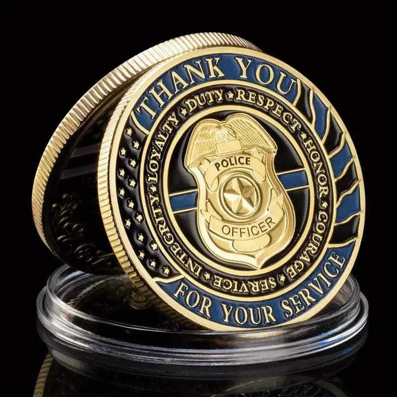 4pc Thank You For Your Service Challenge Coin Medal God Bless The Police