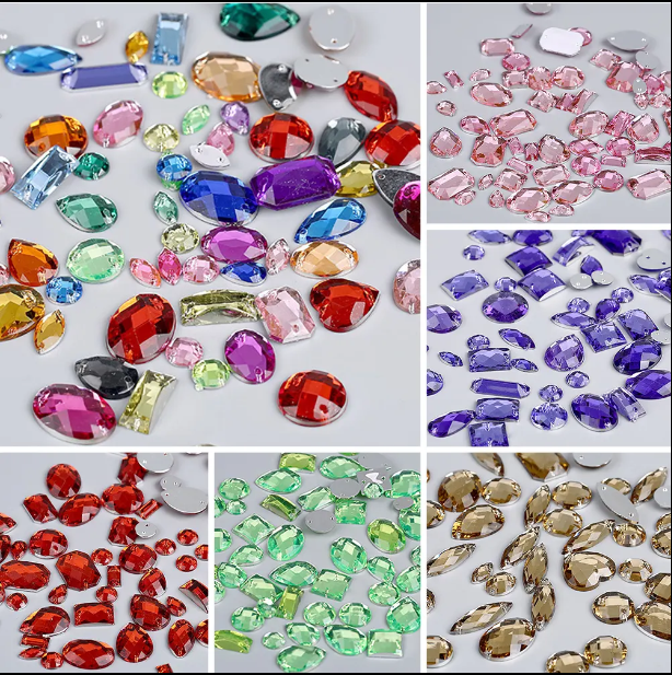 Crystal Clothing Accessories, Crystal Rhinestone Claws, Colorful Mixed
