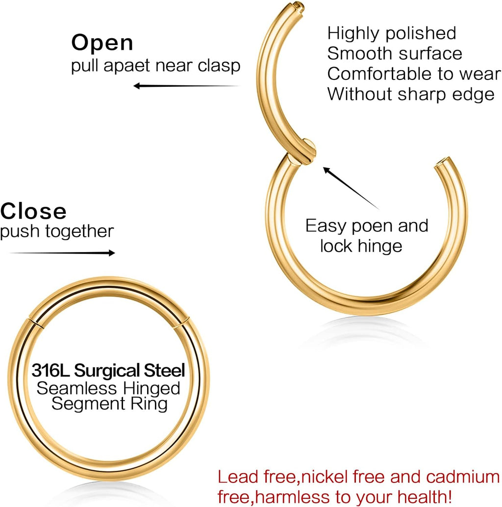 16g- Steel Hoop-rose Gold-8-1