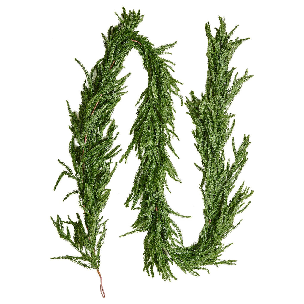 Faux Norfolk Pine Garland, 6 or 9 ft