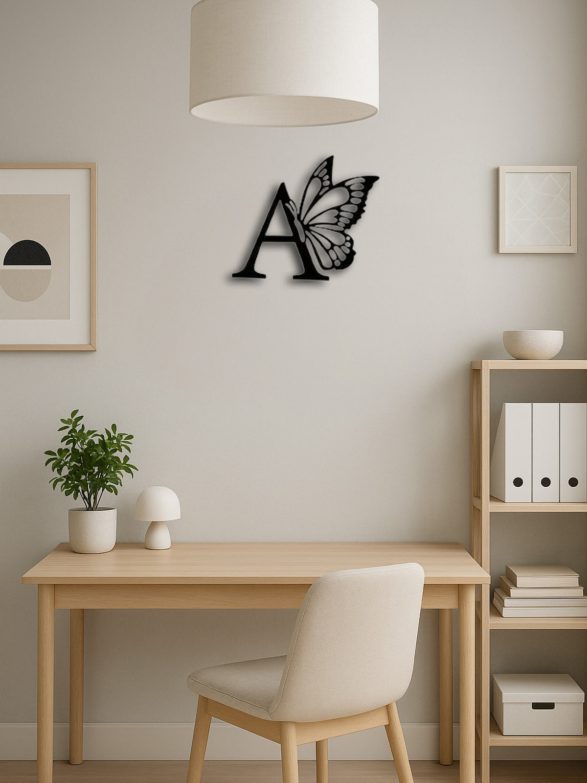1pc Butterfly & Monogram Metal Wall Art Sign - Custom All Letters