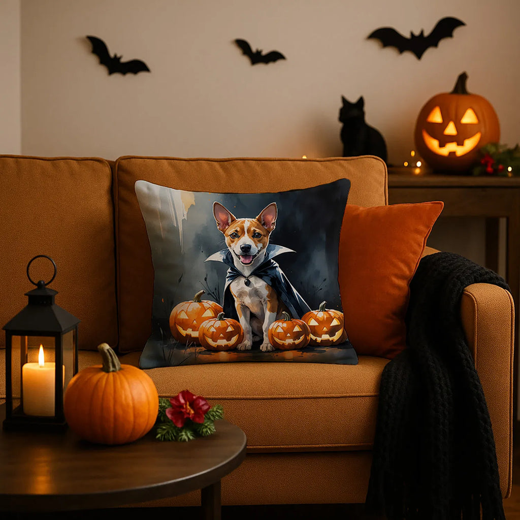 Basenji Puppy Halloween Throw Pillow Machine Washable, Indoor Outdoor