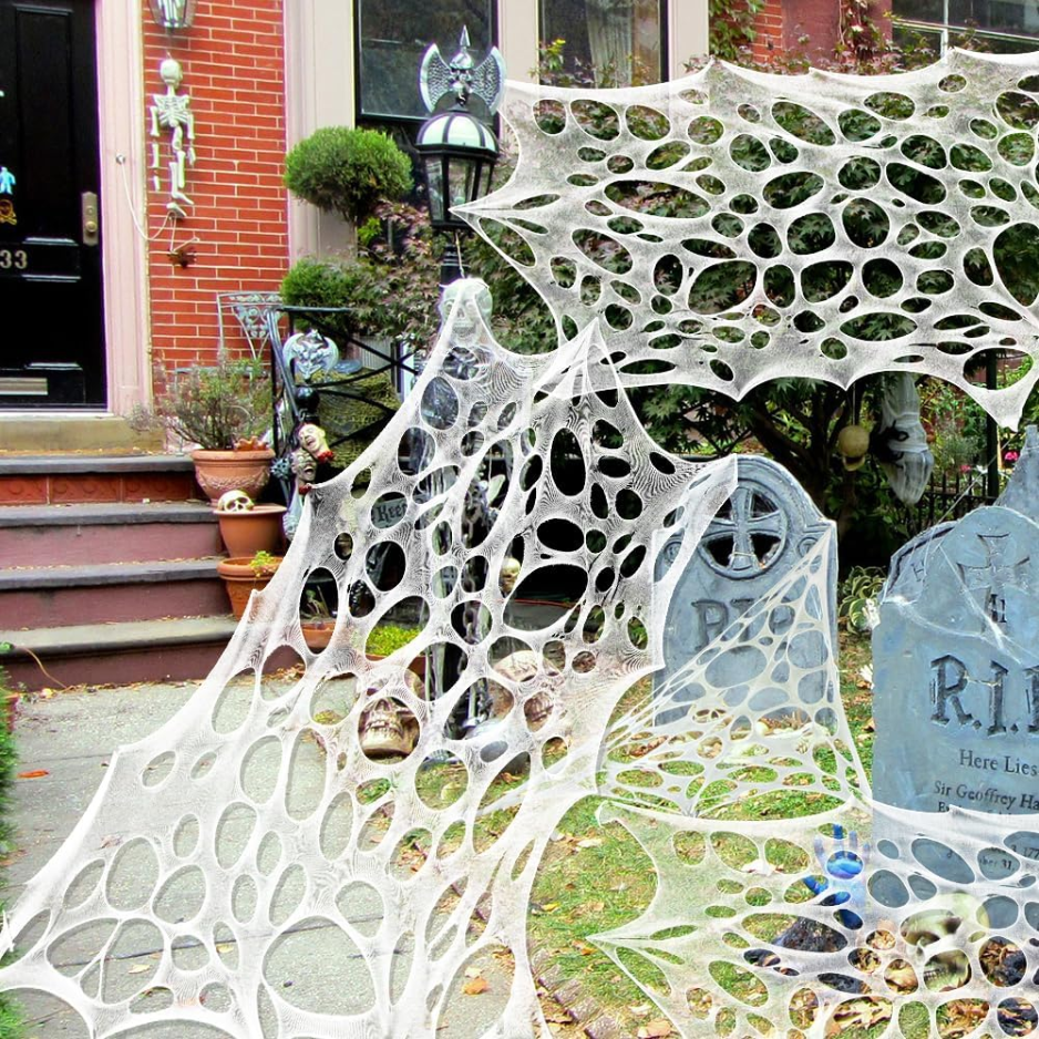 Halloween Spider Web Decorations 13.5ft Giant Stretchy Beef Netting