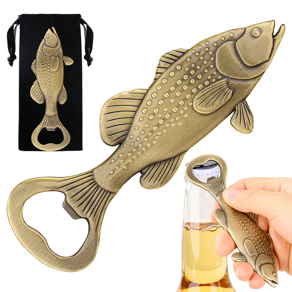 Creative Sea Bass Bottle Opener With Velvet Bag , Exclusive Gift